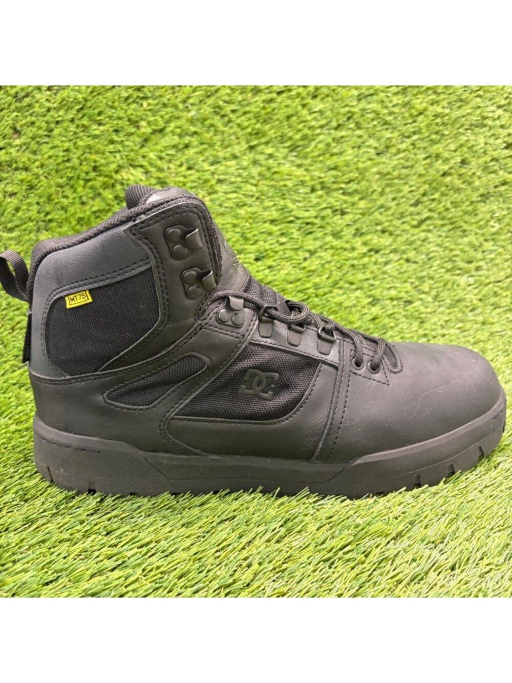 DC Pure Mens Size 10 Black Leather Waterproof Composite Toe Safety Work Boots